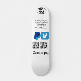 Venmo paypal scan om q of code logo tekst toe te v persoonlijk skateboard