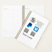 Venmo paypal scan om q of code logo tekst toe te v planner (Display)