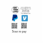Venmo paypal scan om q of code logo tekst toe te v staand fotobeeldje<br><div class="desc">eenvoudige zakensticker</div>