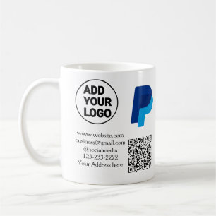 Venmo paypal scan om te betalen voeg q r code logo koffiemok