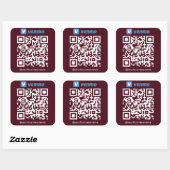 Venmo QR Code Betaling Scan naar Betalen Bourgogne Vierkante Sticker (Vel)