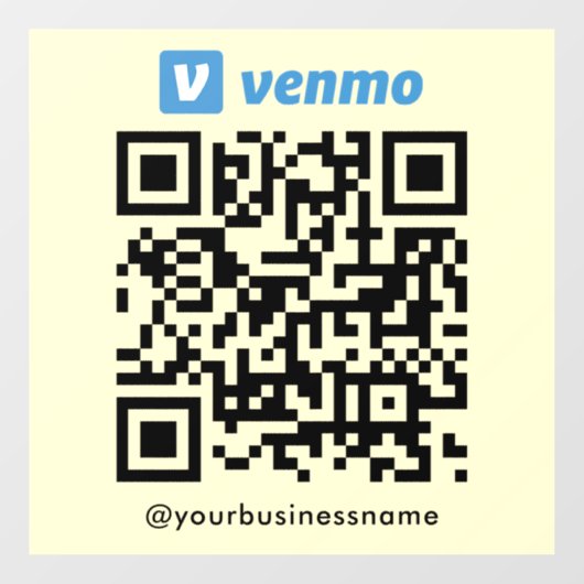 Venmo QR Code Betaling Scan naar Betalen Soft Groo Raamsticker (Vel)
