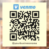 Venmo QR Code Betaling Scan naar Betalen Soft Groo Raamsticker (Vel 2)