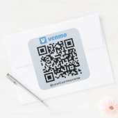 Venmo QR Code Betaling Scan naar Betalen Soft Navy Vierkante Sticker (Envelop)