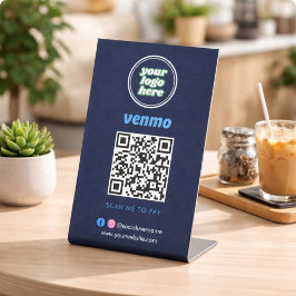 Venmo QR-code betaling | Scan om bedrijfslogo te b Reclamebord Met Voetstuk