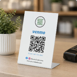 Venmo QR-code betaling | Scan om bedrijfslogo te b Reclamebord Met Voetstuk