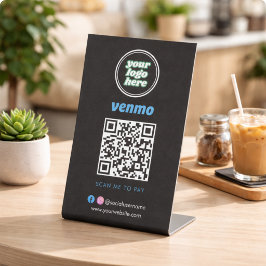 Venmo QR-code betaling | Scan om het bedrijfslogo Reclamebord Met Voetstuk