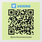 Venmo QR Code Betaling Scan om Lime Green te betal Raamsticker (Vel)