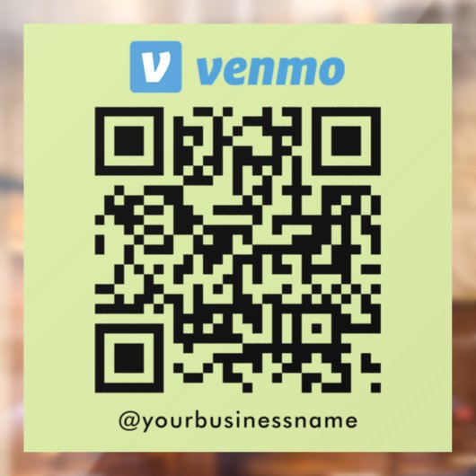 Venmo QR Code Betaling Scan om Lime Green te betal Raamsticker (Vel 2)
