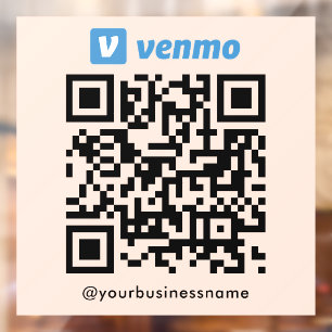 Venmo QR Code Betaling Scan om Zachte Peach te bet Raamsticker