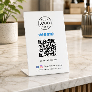 Venmo QR-code betaling Scan om zakelijk logo te Reclamebord Met Voetstuk