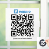Venmo QR Code Betaling Scannen naar Betalen Wit Raamsticker (Huis)