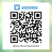 Venmo QR Code Betaling Scannen naar Betalen Wit Raamsticker (Vel 3)