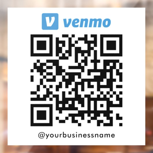 Venmo QR Code Betaling Scannen naar Betalen Wit Raamsticker (Vel 2)