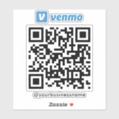 Venmo QR Code Betaling Scannen naar Betalen Wit Sticker (Vel)