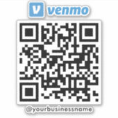 Venmo QR Code Betaling Scannen naar Betalen Wit Sticker (Voorkant)