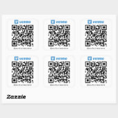 Venmo QR Code Betaling Scannen naar Betalen Wit Vierkante Sticker (Vel)