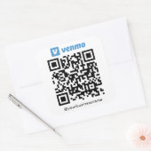 Venmo QR Code Betaling Scannen naar Betalen Wit Vierkante Sticker (Envelop)