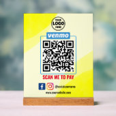 Venmo QR Code Betaling | Scannen naar betalend bed Acryl Bord (Neutraal)