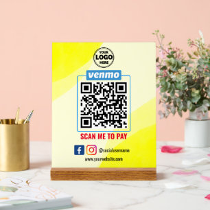 Venmo QR Code Betaling Scannen naar betalend bed Acryl Bord