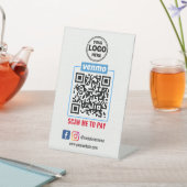 Venmo QR Code Betaling | Scannen naar betalend bed Reclamebord Met Voetstuk (Insitu)
