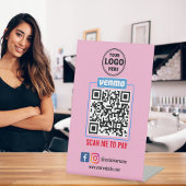 Venmo QR Code Betaling | Scannen naar betalend bed Reclamebord Met Voetstuk