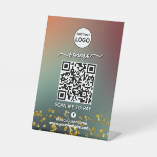 Venmo QR-code Betaling   Scannen naar zakelijke Lo Reclamebord Met Voetstuk