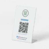 Venmo QR-code Betaling | Scannen naar zakelijke Lo Reclamebord Met Voetstuk (Voorkant)