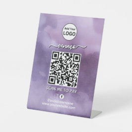 Venmo QR-code Betaling | Scannen naar zakelijke Lo Reclamebord Met Voetstuk