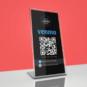 Venmo QR-code Betaling | Scannen naar zakelijke Lo Reclamebord Met Voetstuk