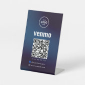 Venmo QR-code Betaling | Scannen naar zakelijke Lo Reclamebord Met Voetstuk (Voorkant)