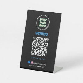 Venmo QR-code Betaling | Scannen naar zakelijke Lo Reclamebord Met Voetstuk