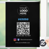 Venmo QR Code Betaling | Scannen naar zwart betale Raamsticker (Huis)