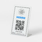 Venmo QR Code Betaling Toevoegen Logo Social Media Reclamebord Met Voetstuk (Voorkant)