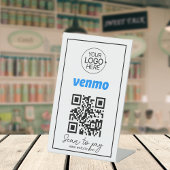 Venmo QR Code Betaling Voeg Logo contactloos scrip Reclamebord Met Voetstuk