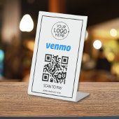 Venmo QR Code Betaling Voeg Logo contactloos toe Reclamebord Met Voetstuk