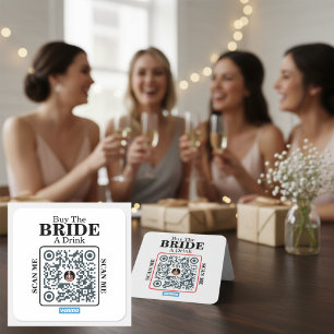Venmo QR-code Koop de Bruid een Drink Meisjesuitje Vierkante Sticker