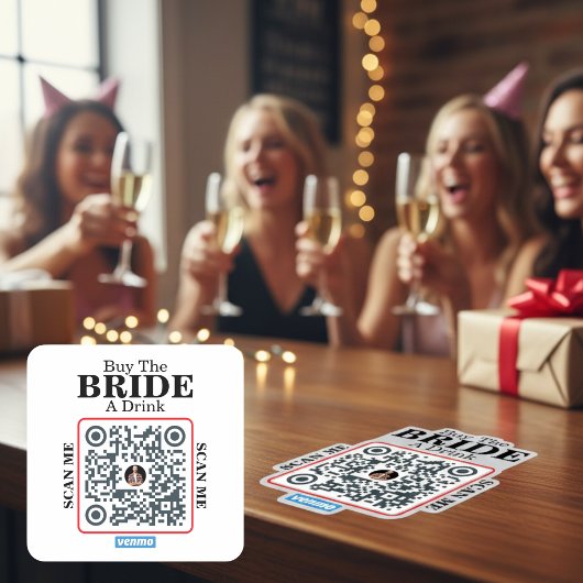 Venmo QR Code Koop de Bruid Eén Op Een Meisjesavon Vierkante Sticker