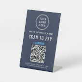 Venmo QR-code logo blauw scannen om te betalen Reclamebord Met Voetstuk (Voorkant)