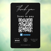 Venmo QR Code Logo Scan om te betalen Hartelijk da Raamsticker (Vel 3)