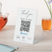 Venmo QR Code Logo Scan om te betalen Hartelijk da Reclamebord Met Voetstuk (Insitu)