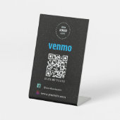 Venmo QR Code Payment | Scan to Pay Business Logo  Reclamebord Met Voetstuk (Voorkant)