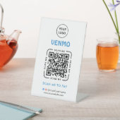 Venmo QR Code Payment | Scan to Pay Business Logo Reclamebord Met Voetstuk (Insitu)