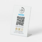 Venmo QR Code Payment | Scan to Pay Business Logo  Reclamebord Met Voetstuk (Voorkant)