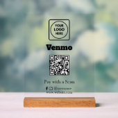 Venmo QR-code | Scan om aangepast zakelijk logo te Acryl Bord (Neutraal)
