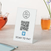 Venmo QR-code Scannen naar Pay Modern Logo White Reclamebord Met Voetstuk (Insitu)