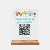Venmo QR Code Tip Sign | Acryl Bord (Voorkant)
