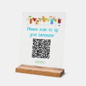 Venmo QR Code Tip Sign | Acryl Bord (Hoek)