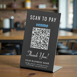 Venmo QR-code zwart scan om te betalen toonbank Reclamebord Met Voetstuk