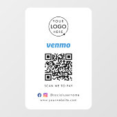 Venmo QR-codebetaling | Scan om het bedrijfslogo t Raamsticker (Vel)
